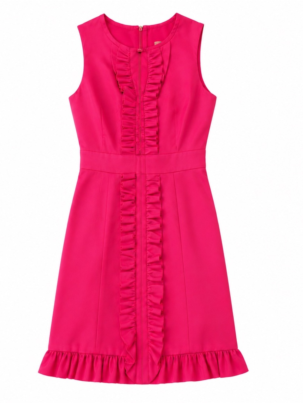 Gianni Bini Hot Pink Ruffle Sleeveless Cocktail Dress Size 0 Tie Waist